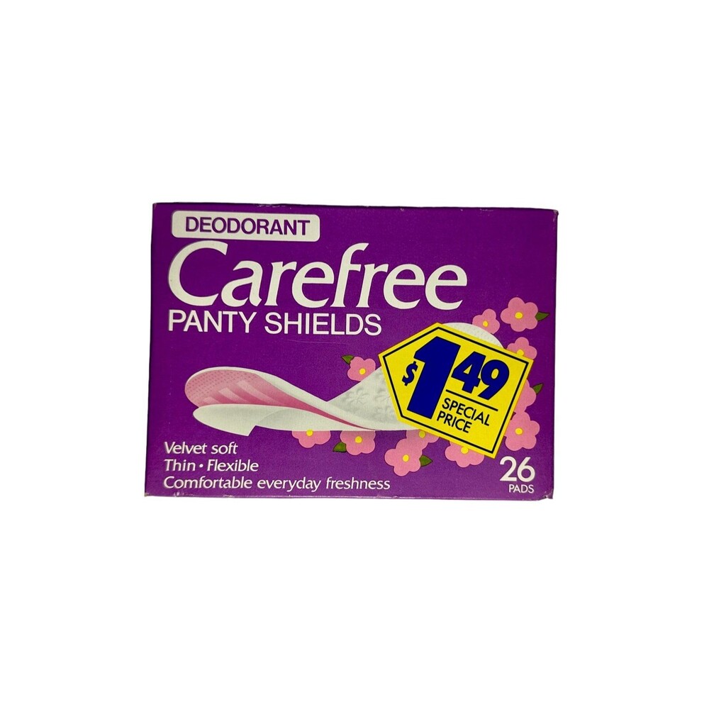 Rare Vintage Carefree Panty Shields Petal Plush Liner 26 Pads Box Pantiliners